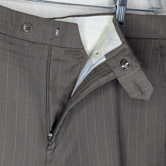 Stafford* Men's‎ Brown Wool Pinstripe Suit~ Size Blazer Jacket 40S /Pants 32x30 - Picture 14 of 16